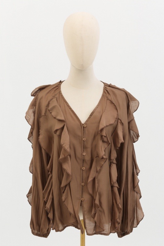 Grossiste Elina Studio - Blouse bohème col v à volant