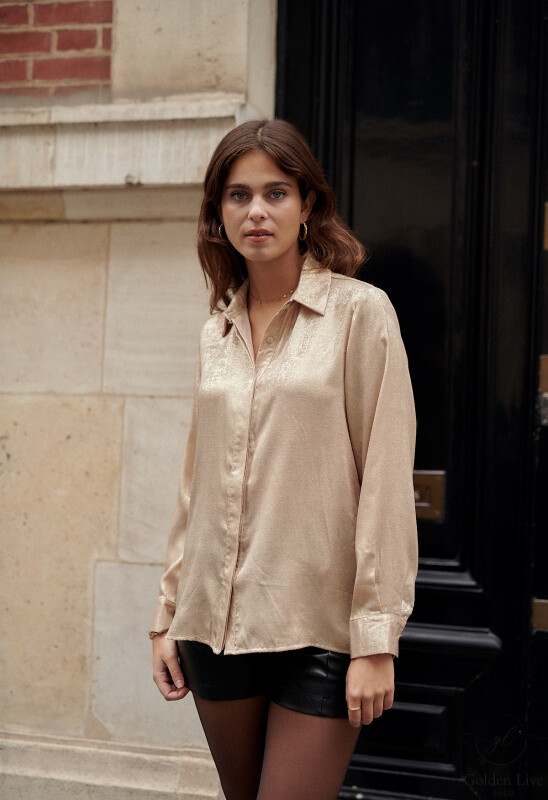 Grossista Elina Studio - Camicia effetto metallico