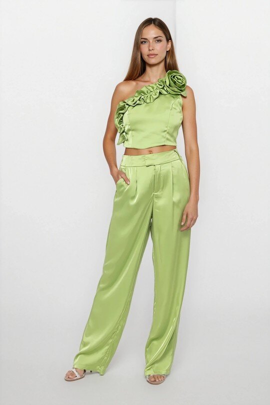 Großhändler Elina Studio - Asymmetrisches Top und Hosen-Set