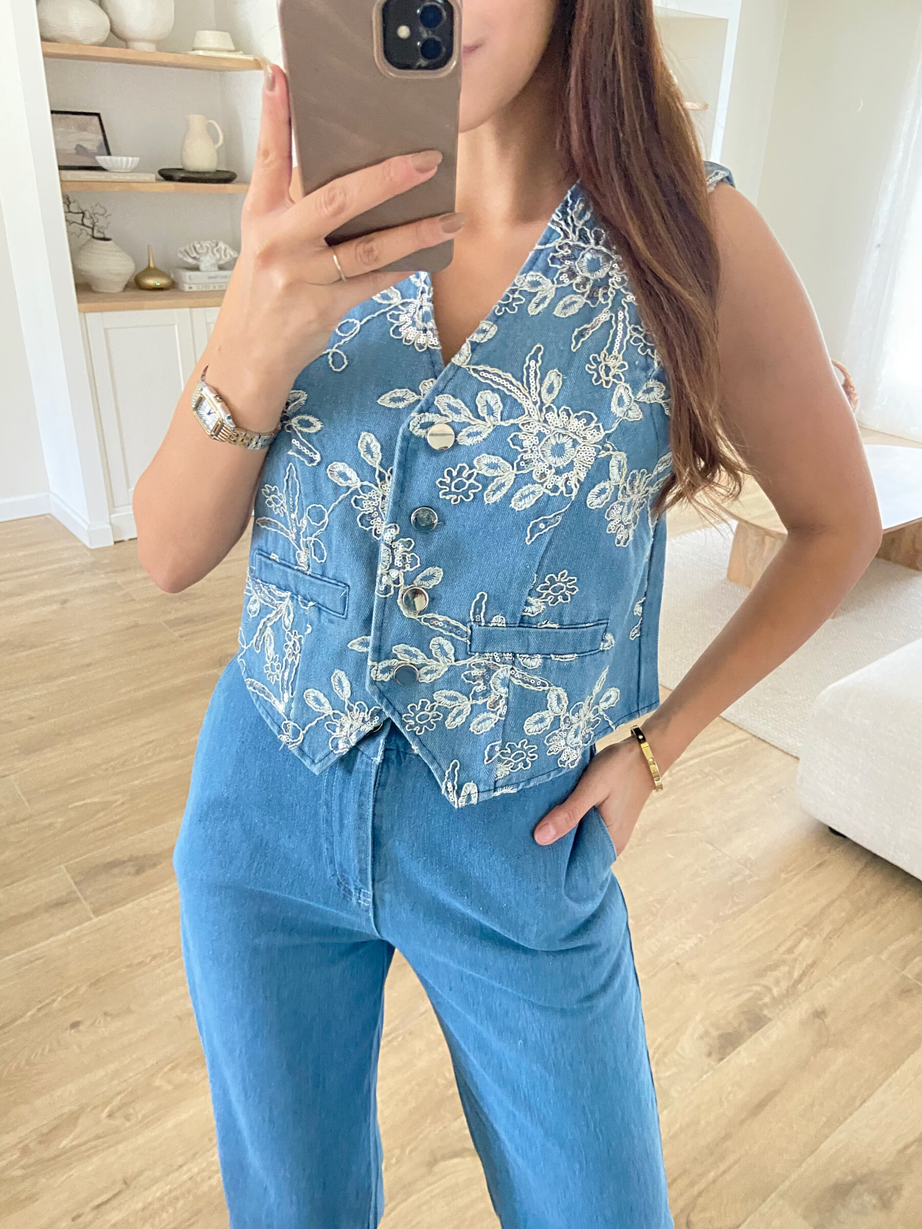 Grossista Elina Studio - Gilet in denim senza maniche