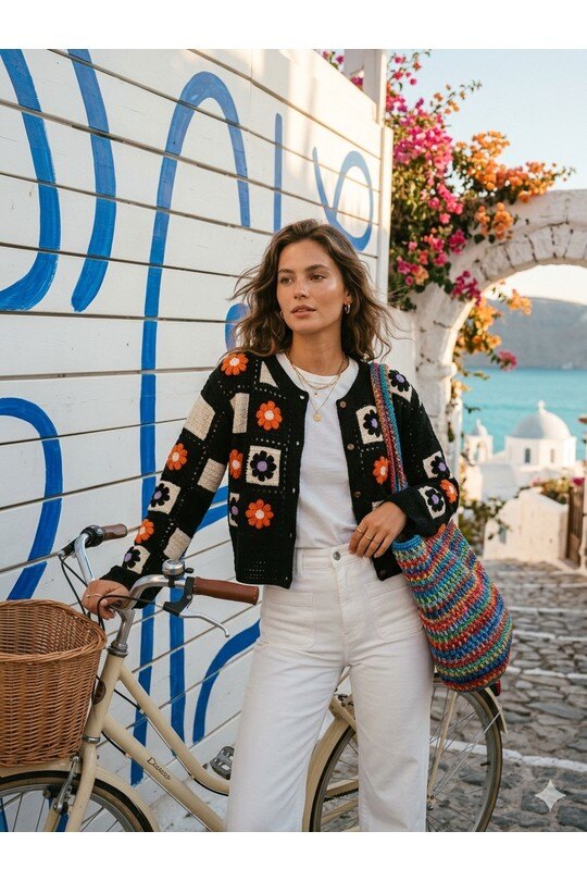 Grossiste Elina Studio - Gilet crochet à motif