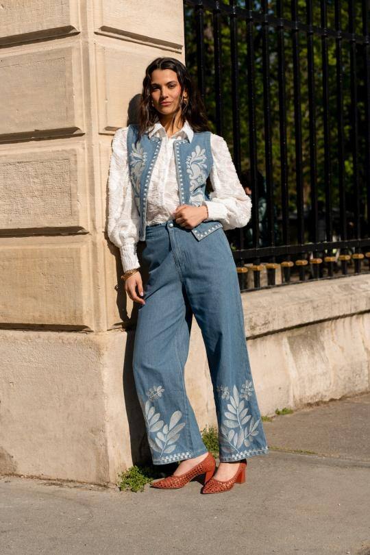 Großhändler Elina Studio - Hose mit gestickten Mustern