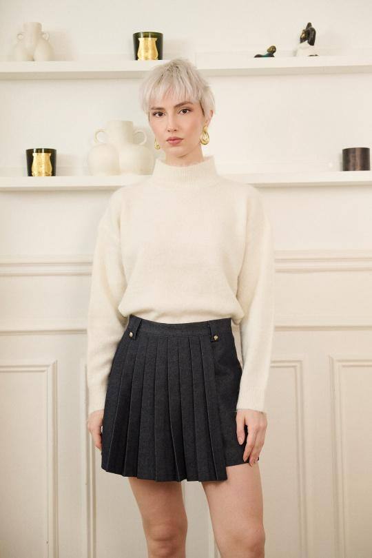 Grossista Elina Studio - Maglione a collo alto lavorato a maglia