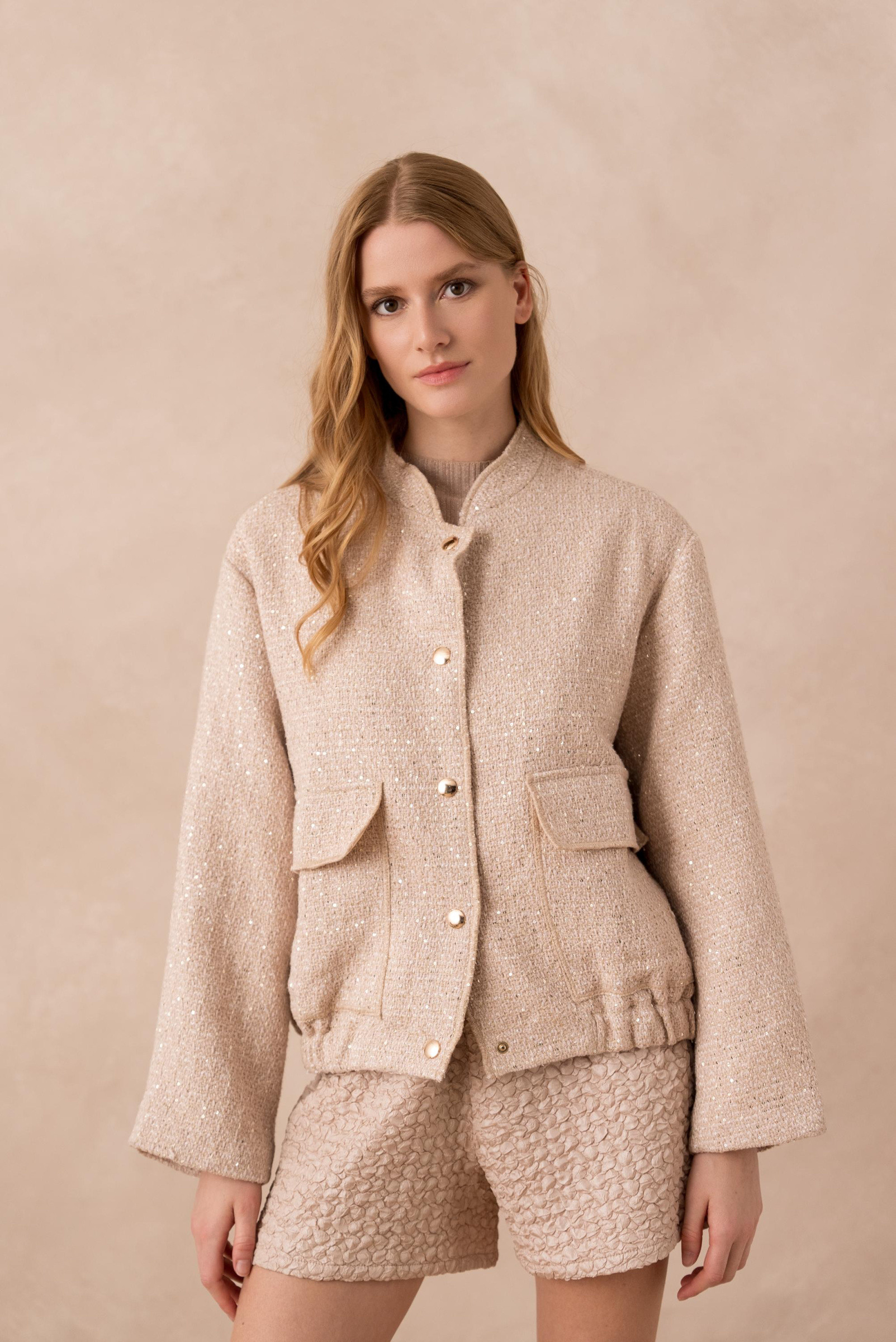 Wholesaler Elina Studio - Shiny Bomber Jacket