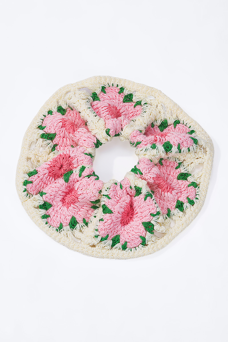 Großhändler ÉLINE L'ATELIER - Gehäkelter elastischer Haargummi mit Blumenmuster