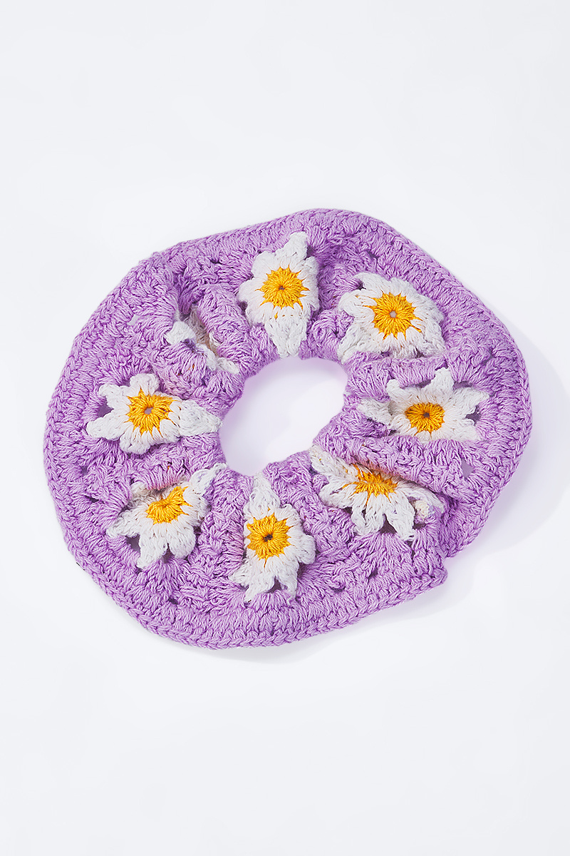 Großhändler ÉLINE L'ATELIER - Gehäkelter elastischer Haargummi mit Blumenmuster