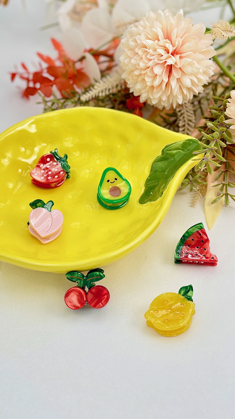 Grossiste ÉLINE L'ATELIER - Mini pince à cheveux fruits 3cm