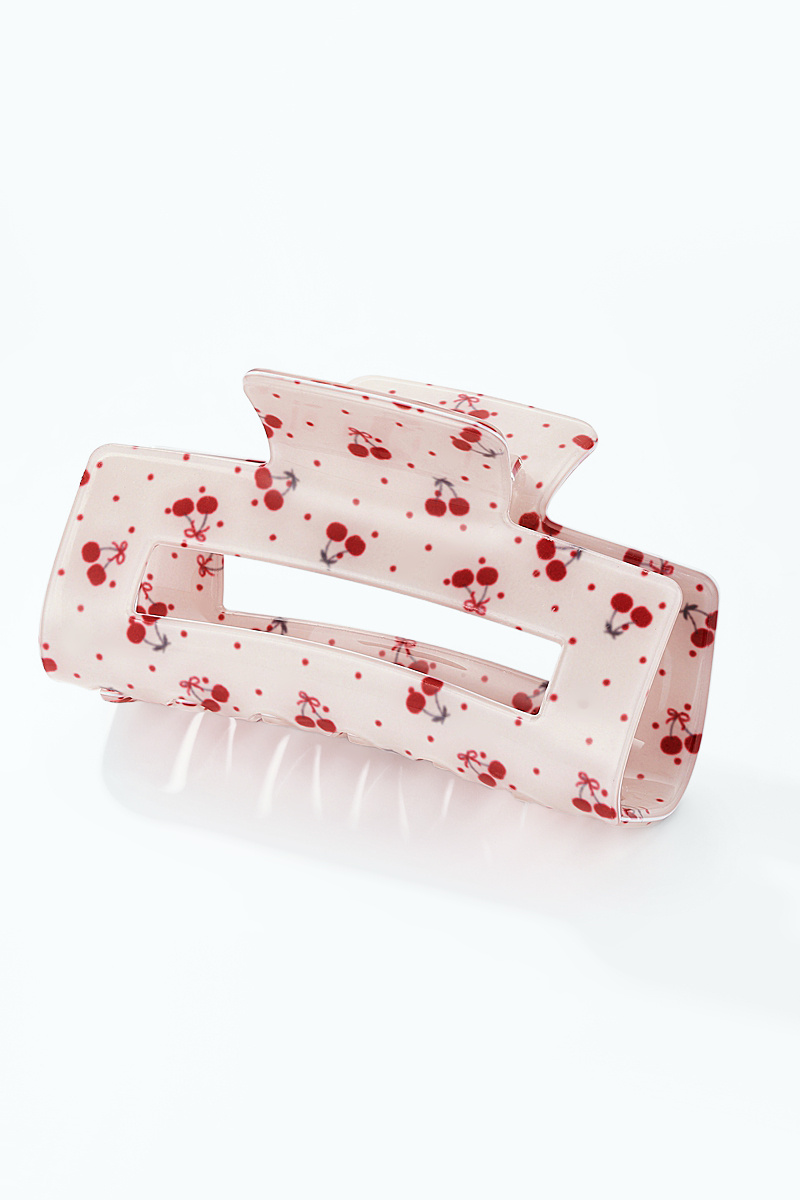 Grossiste ÉLINE L'ATELIER - Pince à cheveux imprimé cerises avec nœud 8 cm