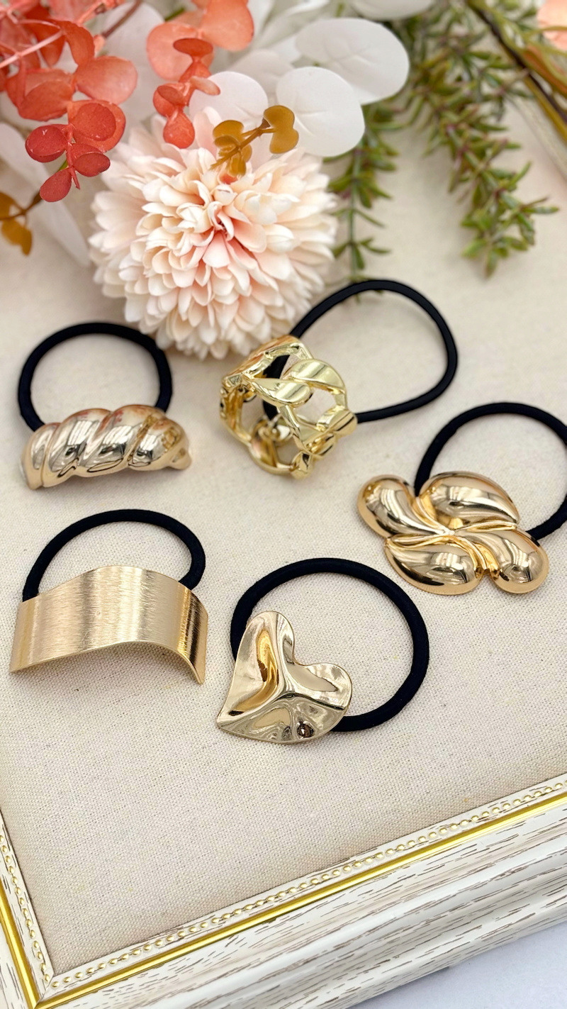 Grossista ÉLINE L'ATELIER - Set di 5 elastici cara con metallo
