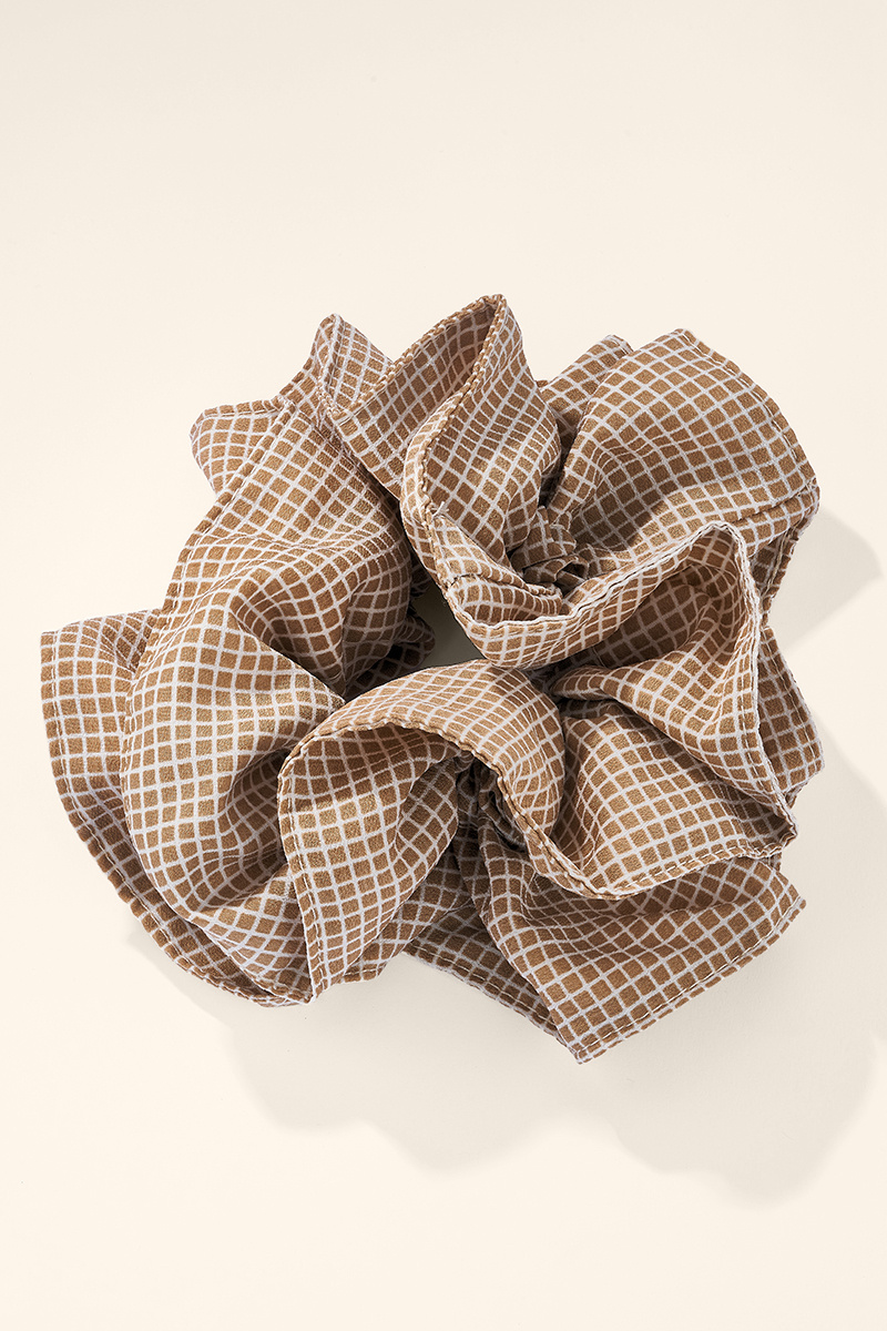 Großhändler ÉLINE L'ATELIER - Großes Haargummi mit Karomuster, 12 cm