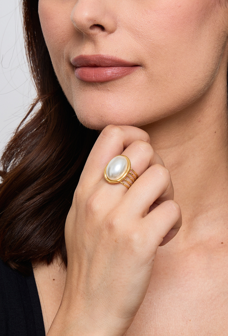 Grossista ÉLINE L'ATELIER - Anello con perla in acciaio inossidabile