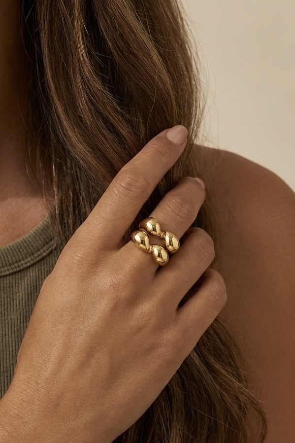 Grossiste ÉLINE L'ATELIER - Bague multi-bandes bombées en acier inoxydable