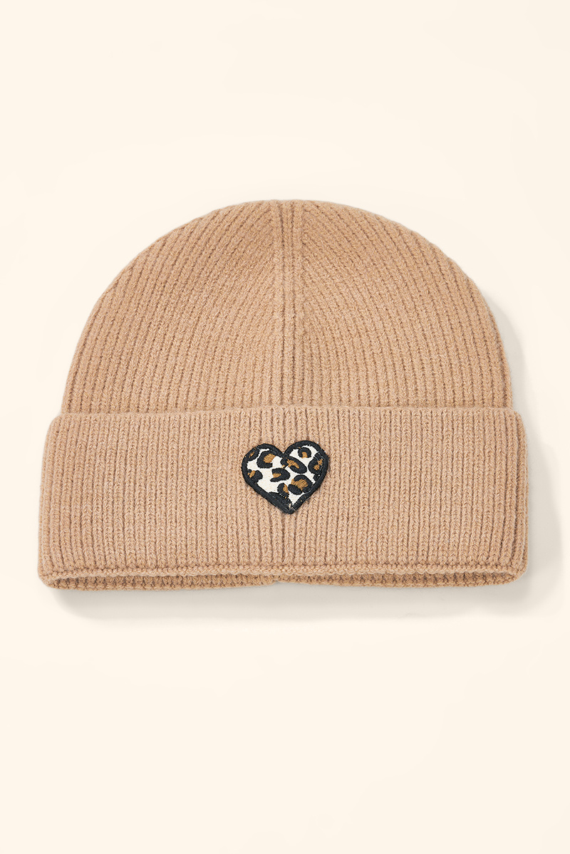 Mayorista ÉLINE L'ATELIER - Gorro con vuelta y parche de corazón leopardo