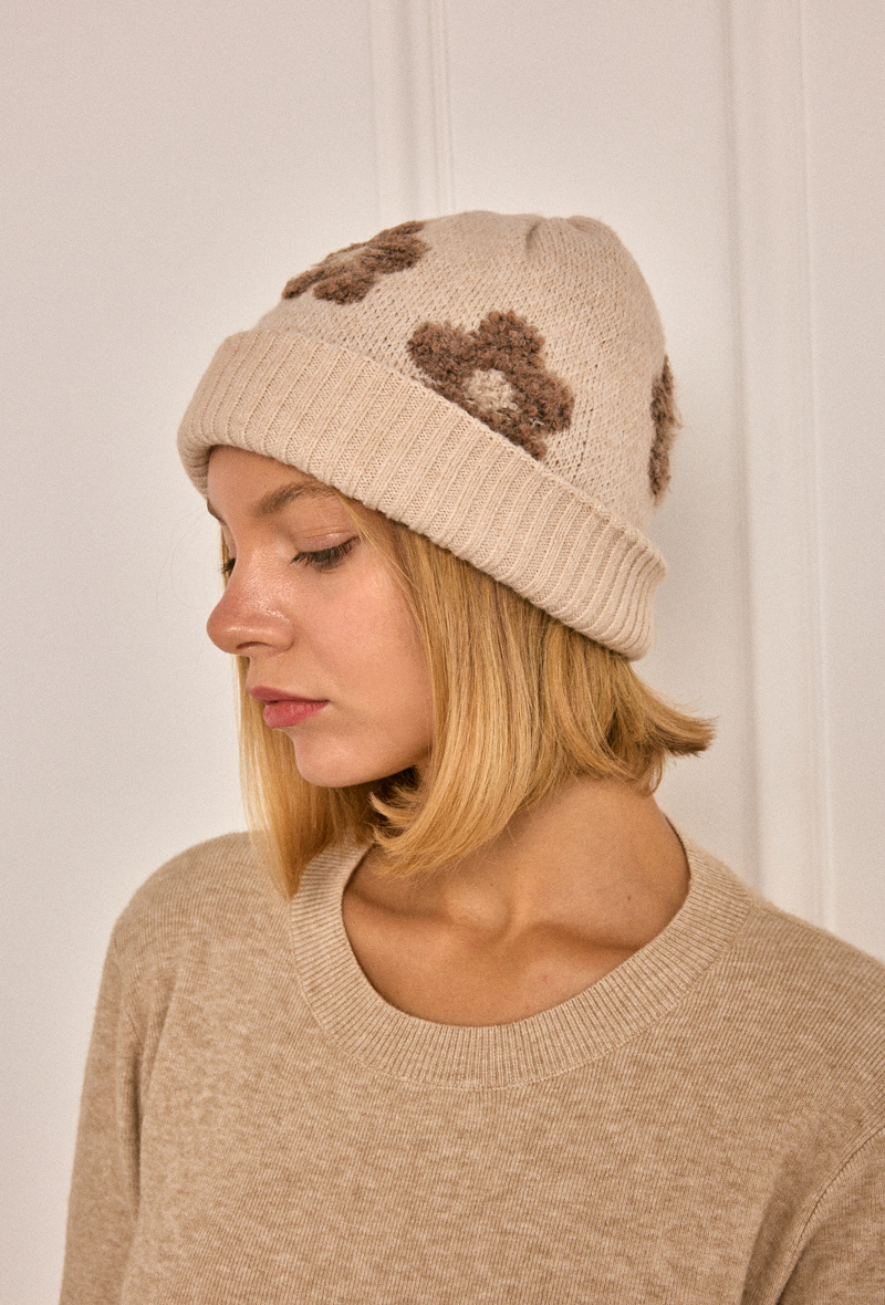 Grossiste ÉLINE L'ATELIER - Bonnet à fleurs en laine