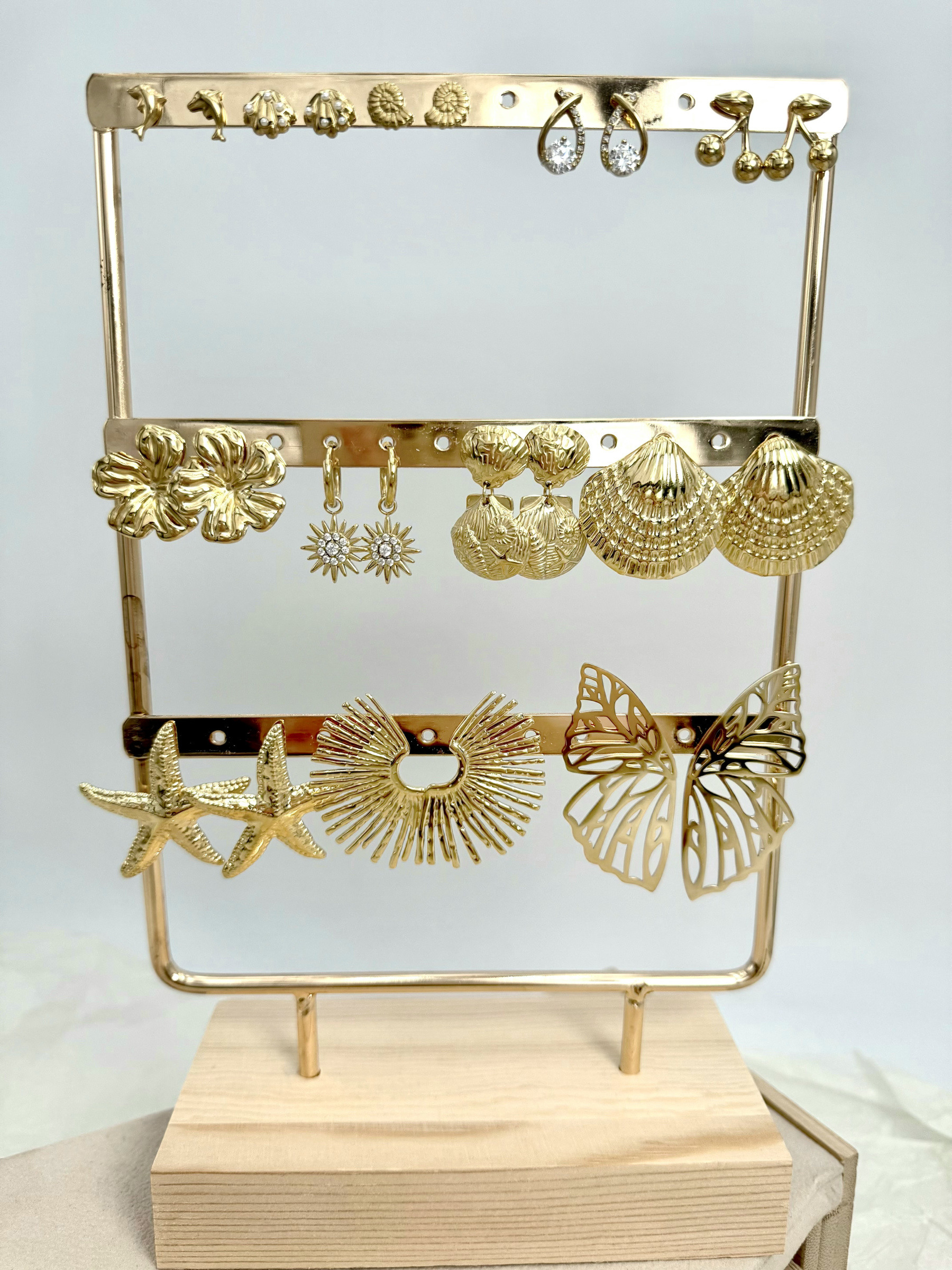 Grossiste ÉLINE L'ATELIER - Set de 10 boucles d'oreilles en acier inoxydable sans présentoir