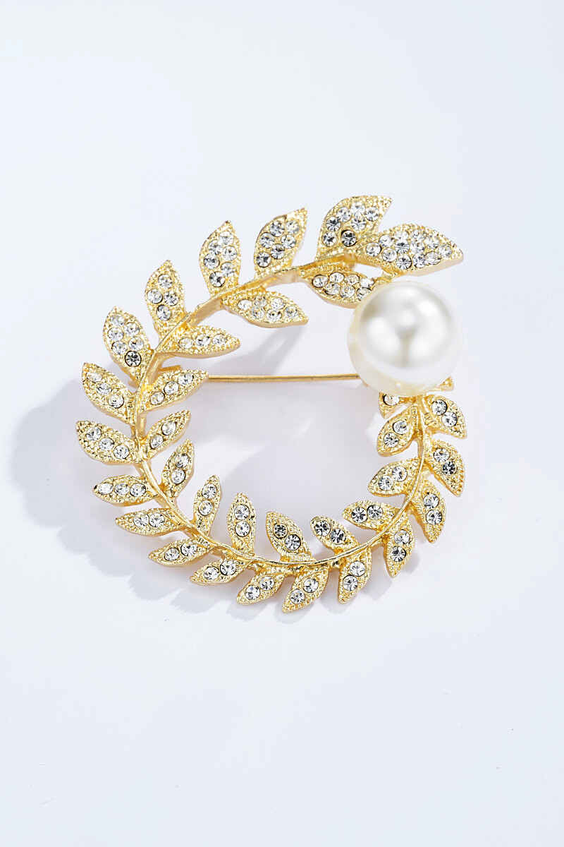 Wholesaler ÉLINE L'ATELIER - Flower-shaped brooch with rhinestones