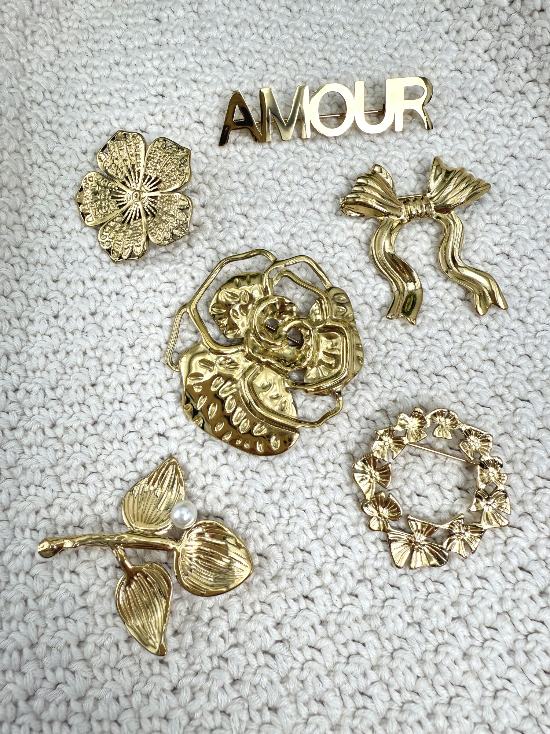 Grossiste ÉLINE L'ATELIER - Set de 6 broches en acier inoxydable sans présentoir
