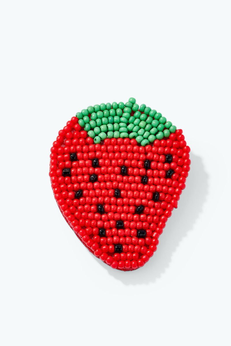 Wholesaler ÉLINE L'ATELIER - Beaded Seed Bead Strawberry Brooch