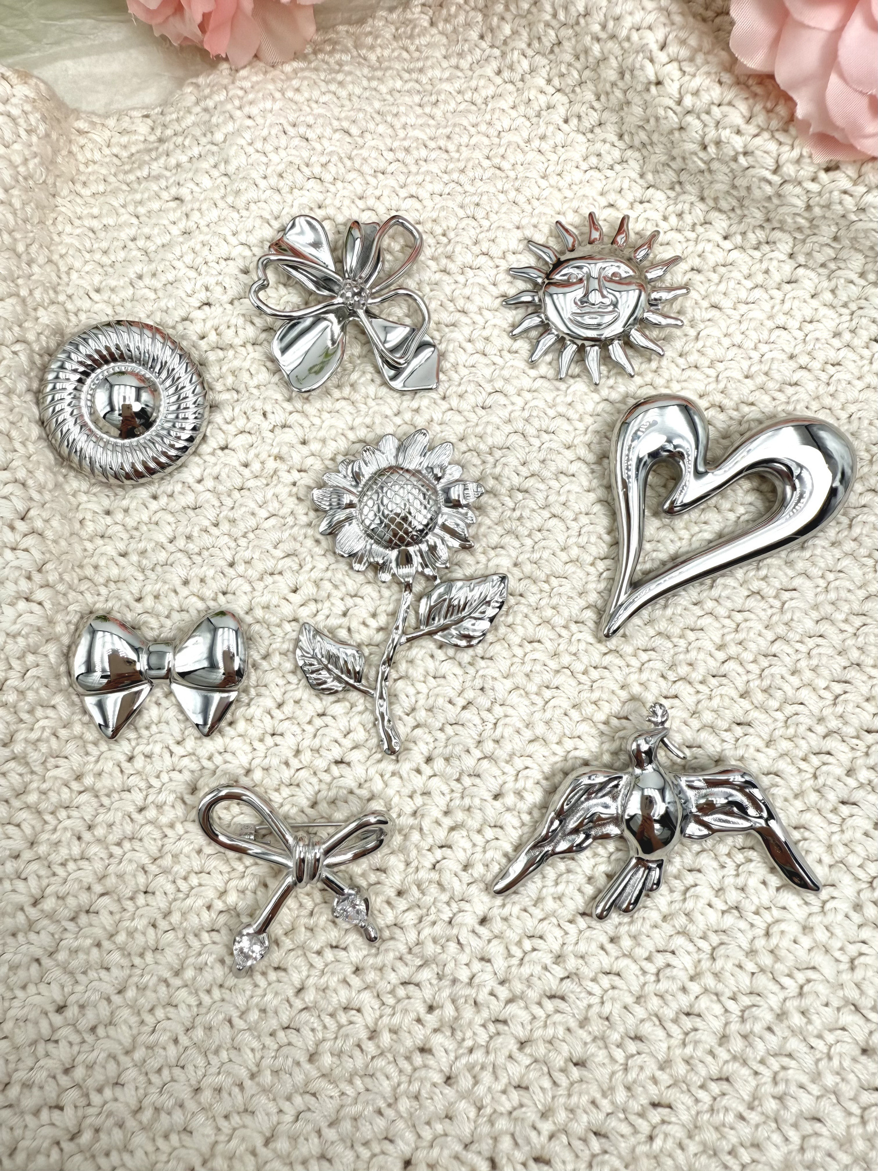 Grossiste ÉLINE L'ATELIER - Set de 8 broches en acier inoxydable sans présentoir