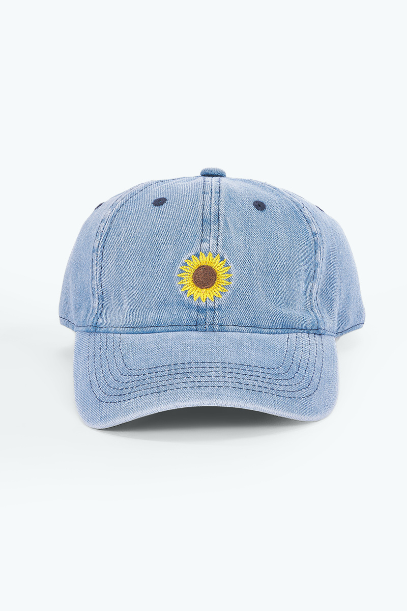 Großhändler ÉLINE L'ATELIER - Baumwollkappe mit Sonnenblumen-Stickerei