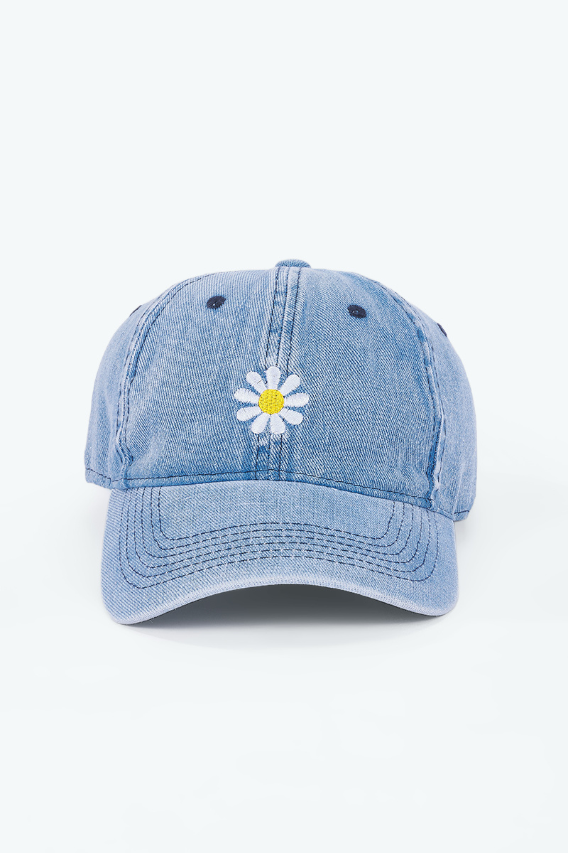 Großhändler ÉLINE L'ATELIER - Baumwollkappe mit Gänseblümchen-Stickerei
