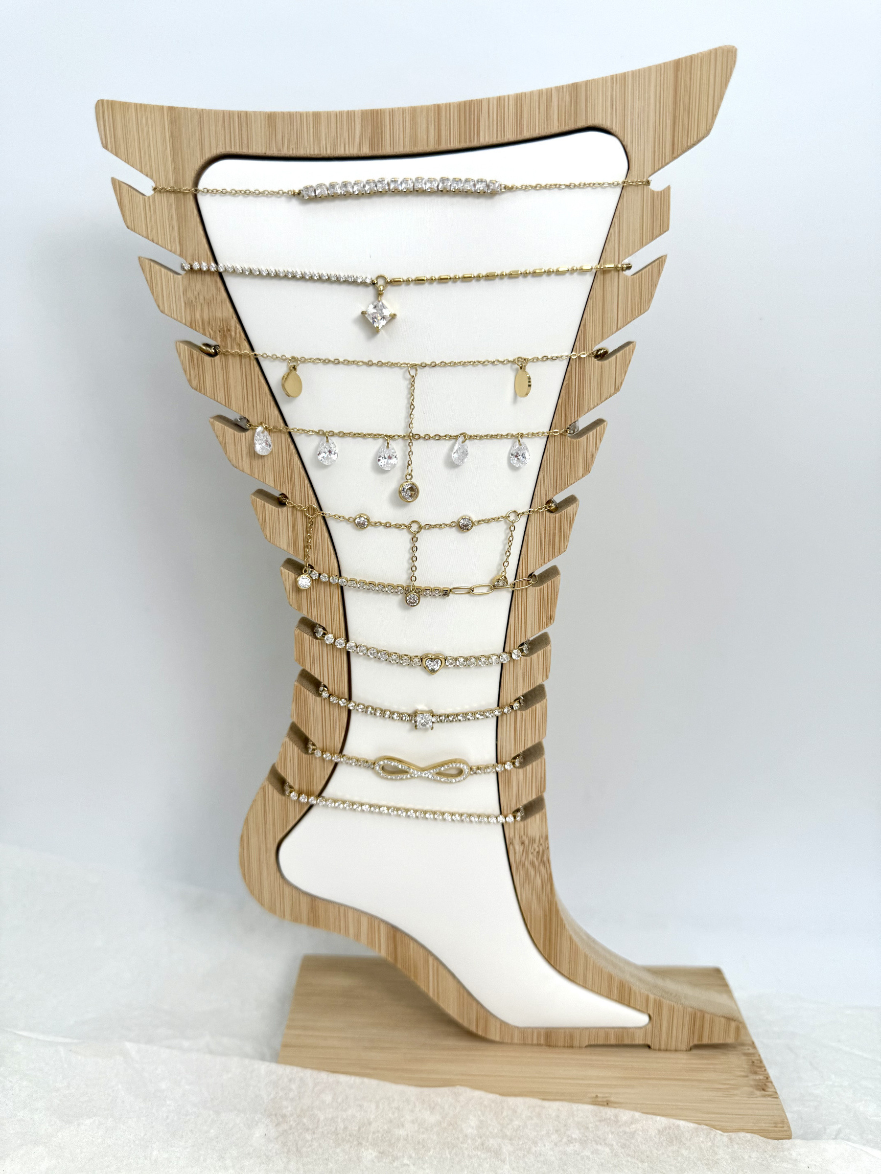 Wholesaler ÉLINE L'ATELIER - 10-Piece Stainless Steel Anklet Set without Display Stand