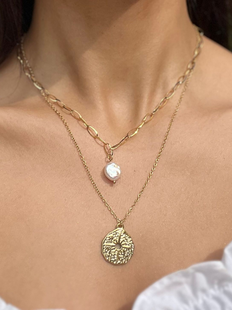 Grossiste ÉLINE L'ATELIER - Collier perle naturelle en acier inoxydable