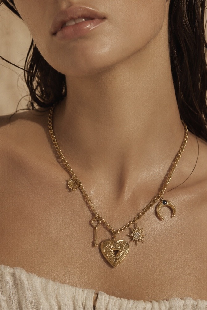 Mayorista ÉLINE L'ATELIER - Collar con dije de acero inoxidable con corazón abierto
