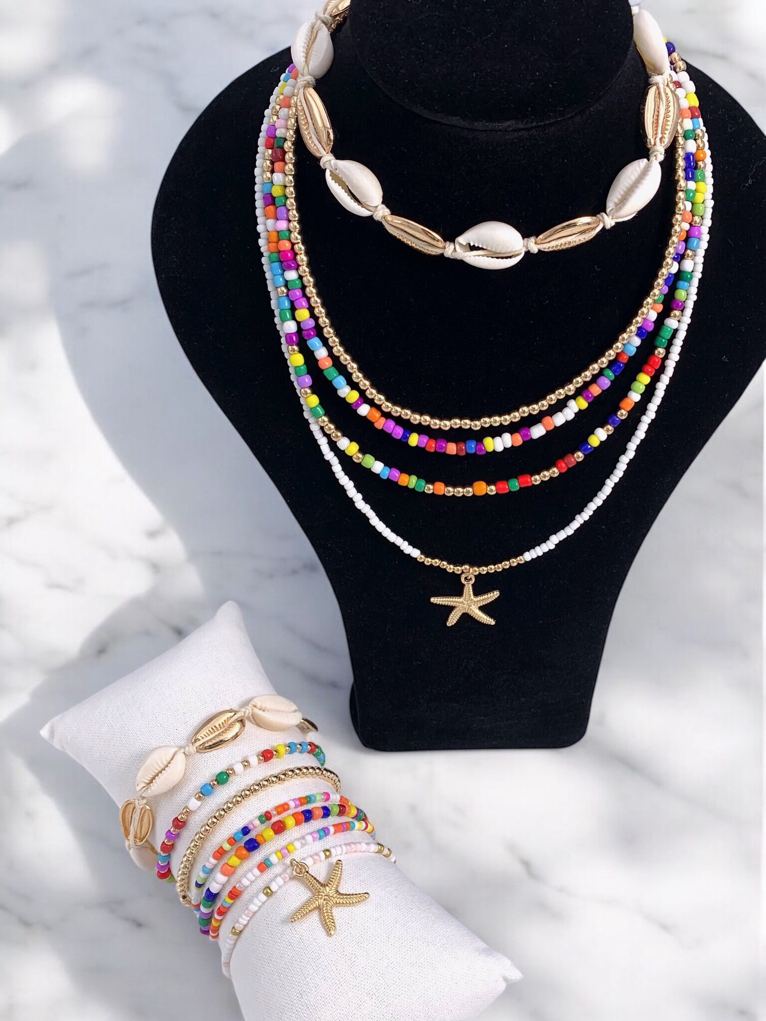 Grossiste ÉLINE L'ATELIER - Ensemble colliers bracelets coquillage