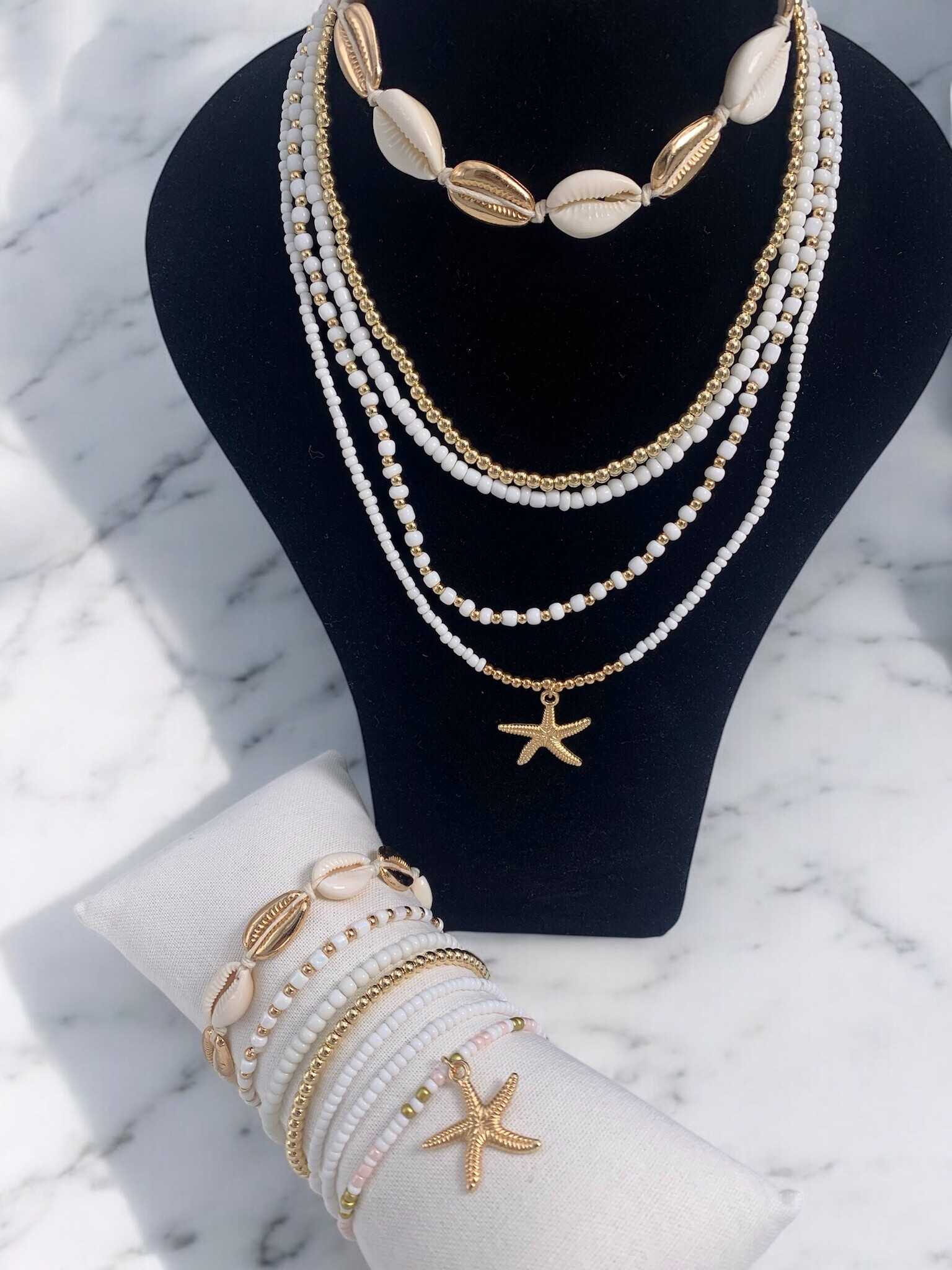 Grossiste ÉLINE L'ATELIER - Ensemble colliers bracelets coquillage