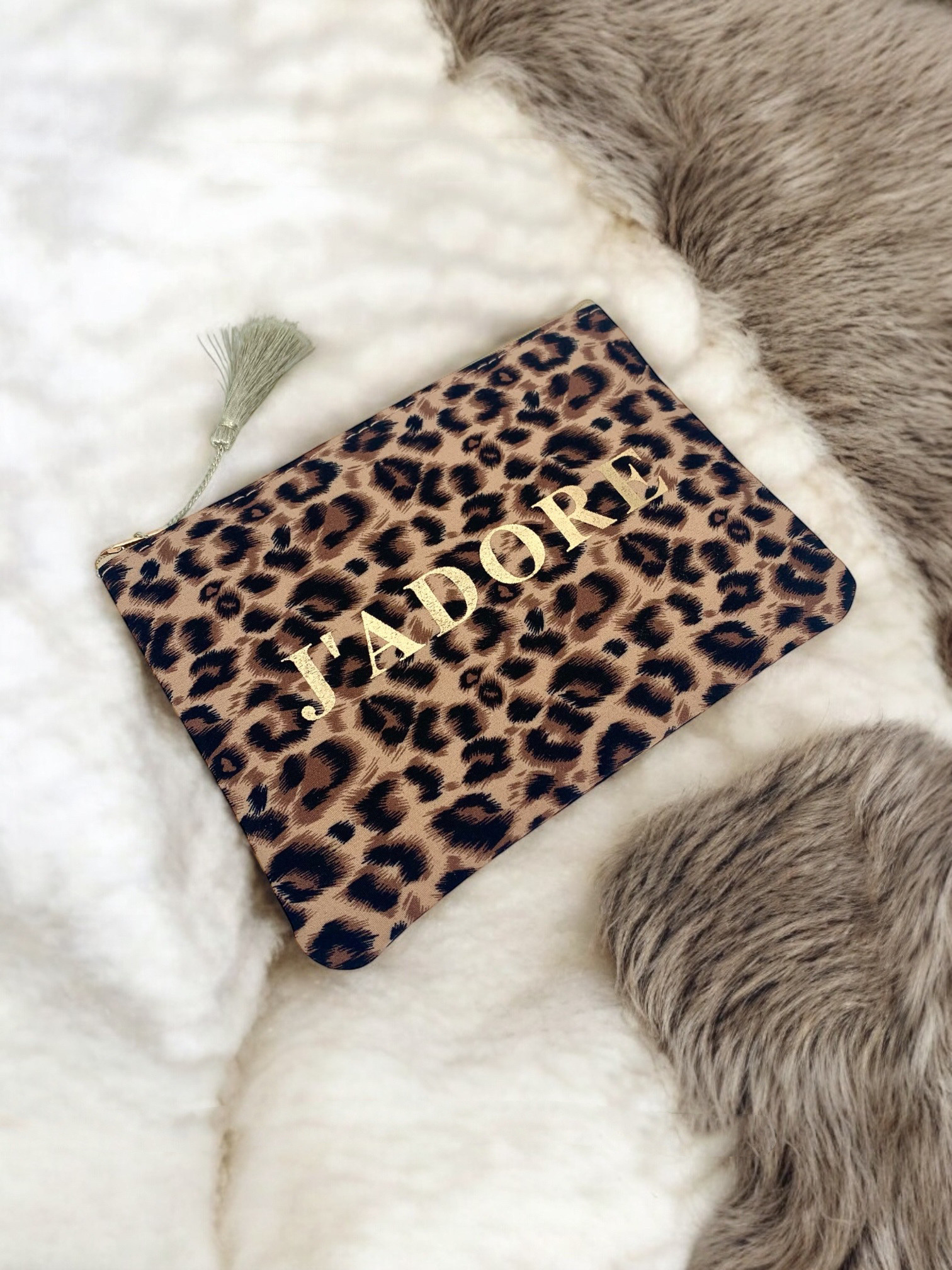 Grossista ÉLINE L'ATELIER - Borsa per il trucco con stampa leopardata, 20 x 15 cm