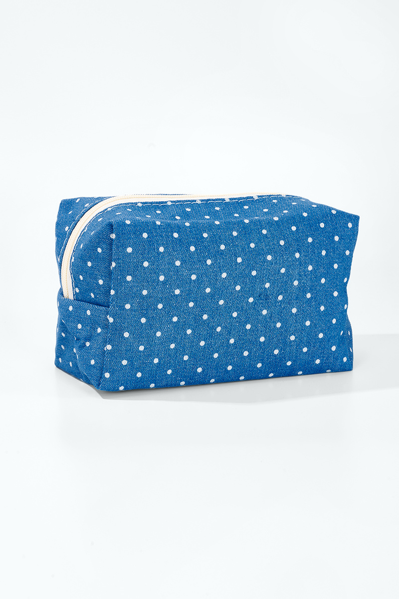 Grossiste ÉLINE L'ATELIER - Trousse de maquillage en peluche à imprimé petits pois
