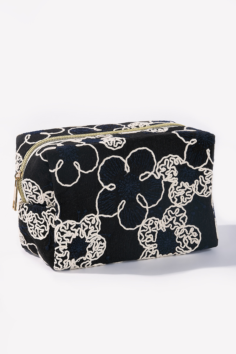 Wholesaler ÉLINE L'ATELIER - Makeup bag with embroidered flowers