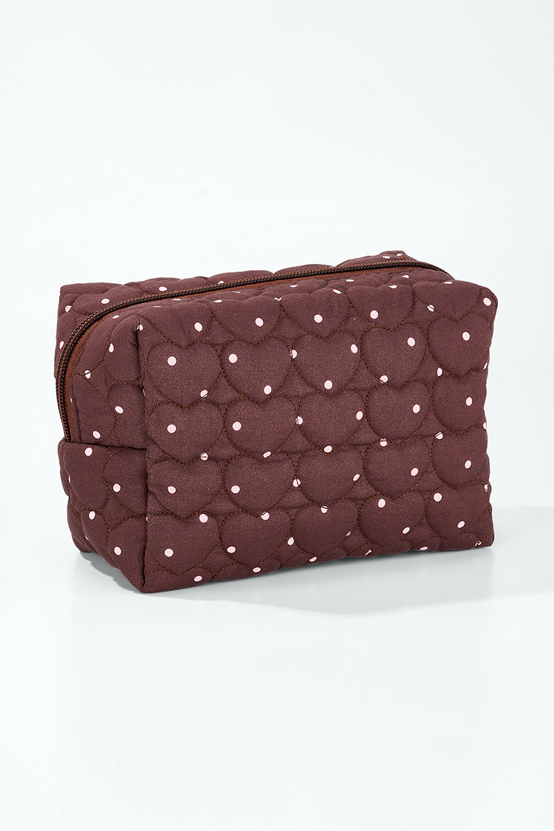 Grossiste ÉLINE L'ATELIER - Trousse de maquillage matelassée à pois et cœur