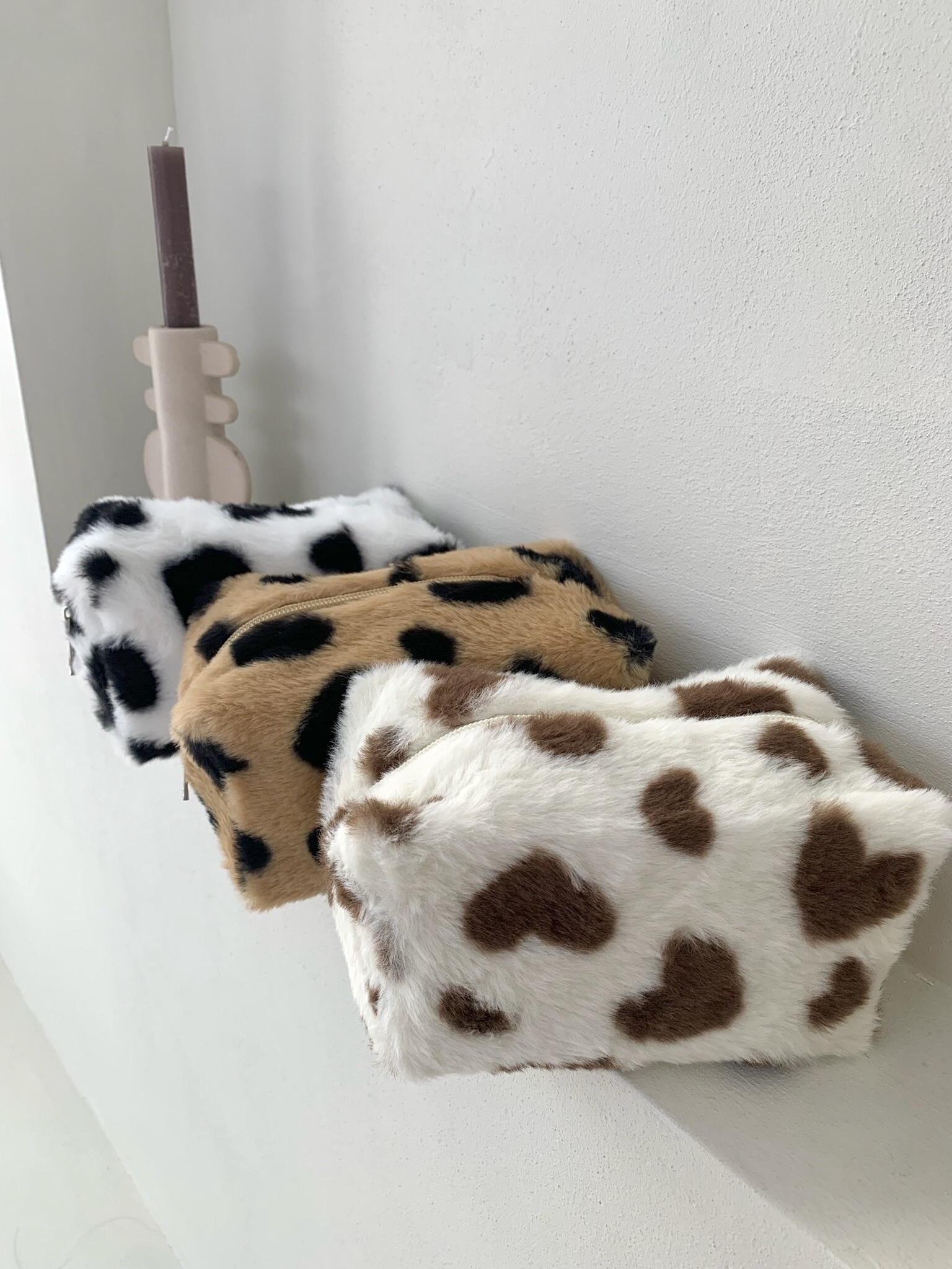 Großhändler ÉLINE L'ATELIER - Herzgemustertes Kunstfell-Etui