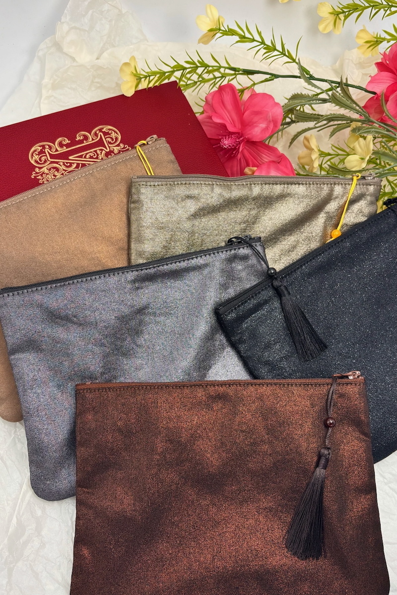 Grossiste ÉLINE L'ATELIER - Trousse à maquillage en coton métallisée
