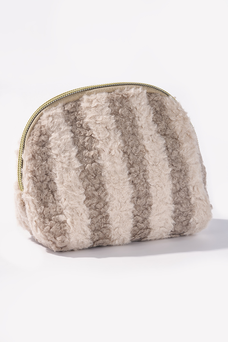 Wholesaler ÉLINE L'ATELIER - Rounded Striped Teddy Makeup Bag