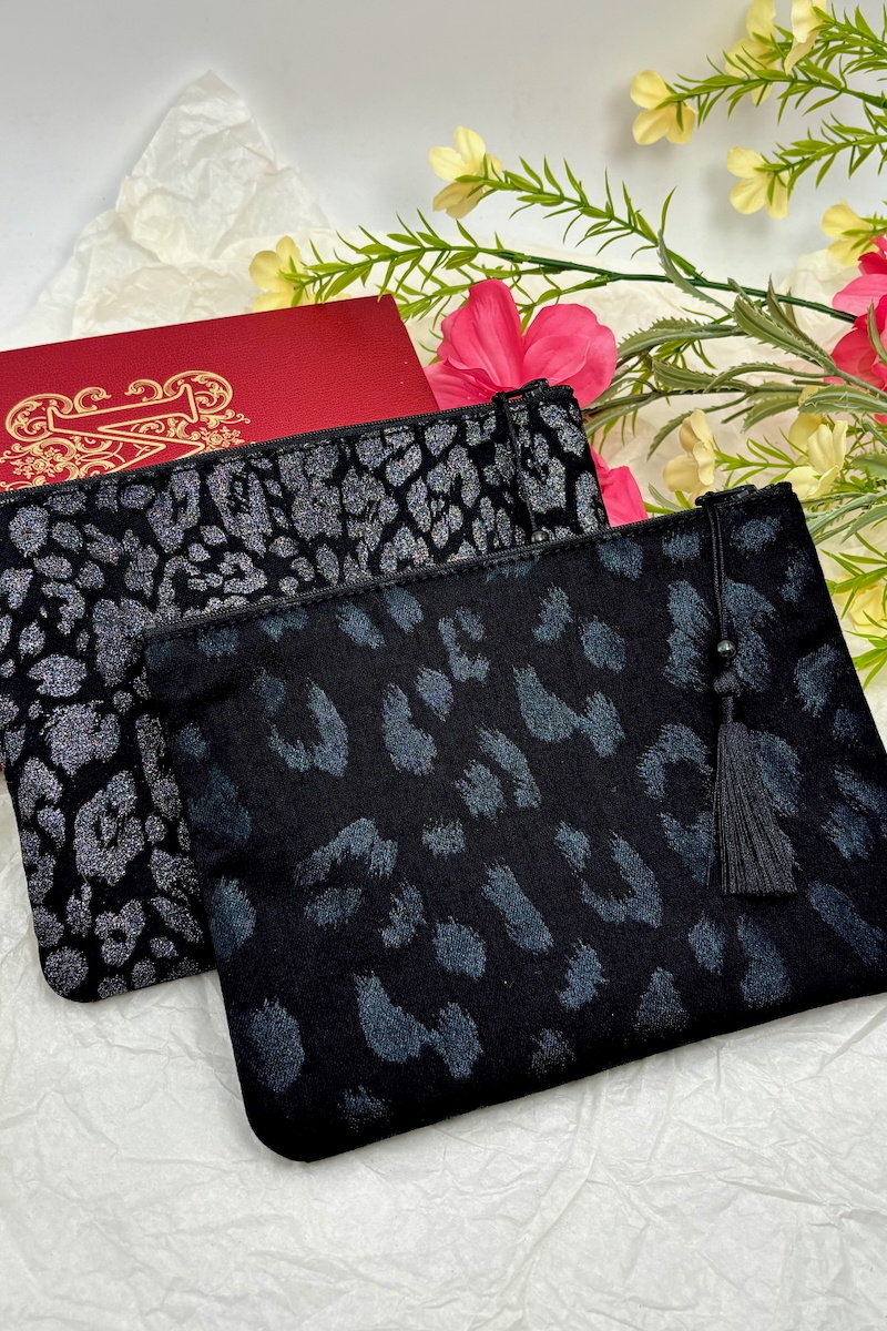Großhändler ÉLINE L'ATELIER - Glitzernde Leoparden-Baumwoll-Kosmetiktasche