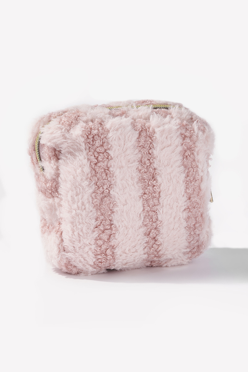 Grossiste ÉLINE L'ATELIER - Trousse de maquillage Teddy à rayures carrée