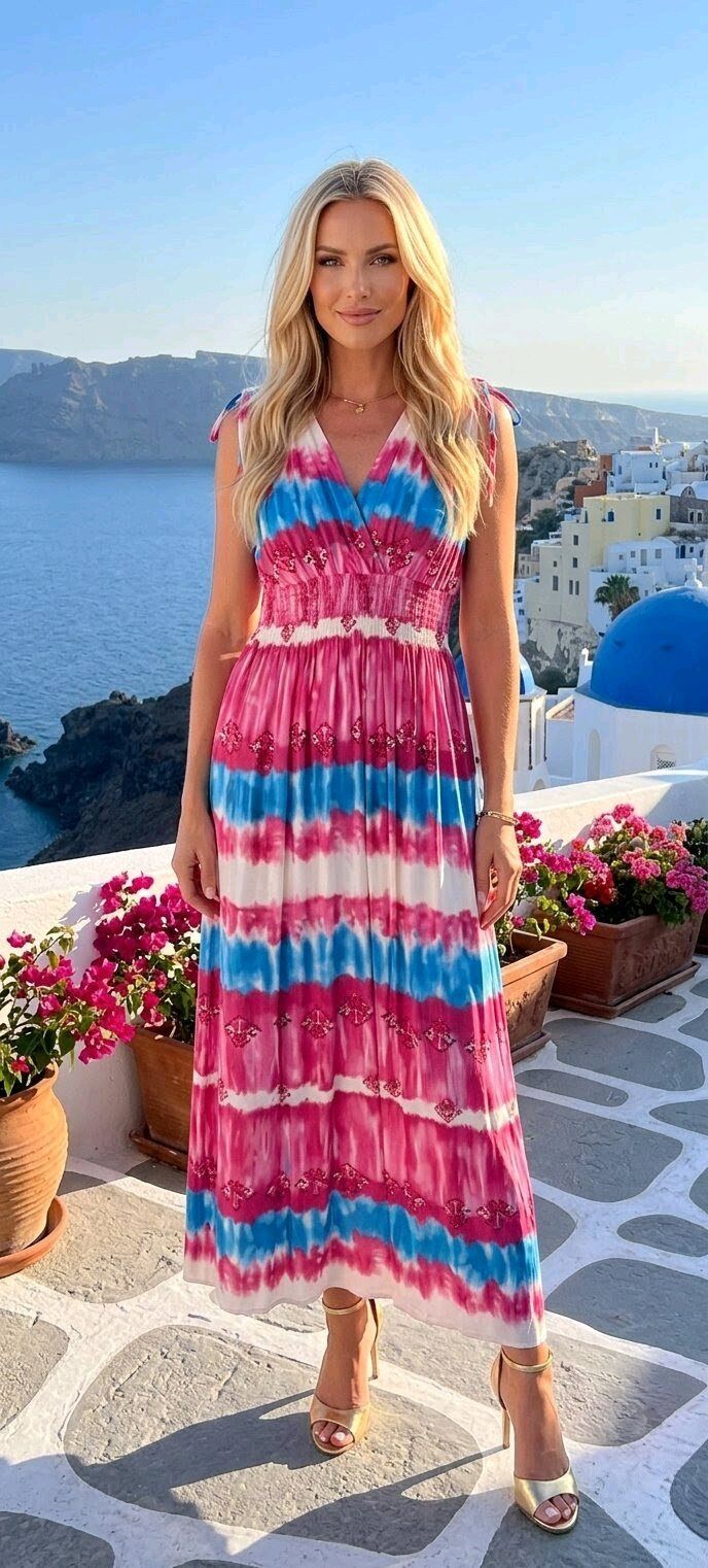 Mayorista Elissa - Vestido largo estampado bañador