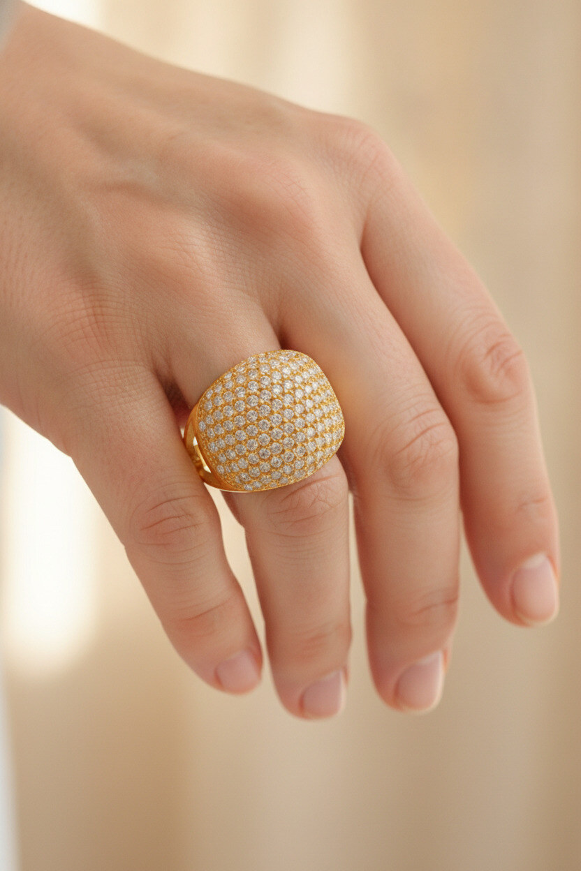 Mayorista Ella Ella - Anillo Ajustable de Estrás en Acero Inoxidable