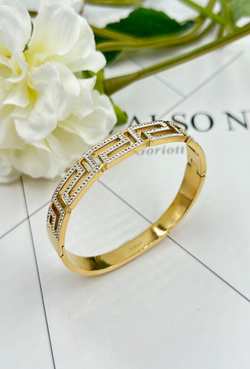 Bracelet Femme Doré En Acier Inoxydable - Style Jonc Or Jaune - Neuf Sans étiquette, Métal Base Titane