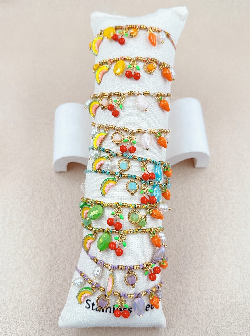 Mayorista Ella Ella - LOTE DE 10 PULSERAS DE ACERO INOXIDABLE SOBRE COJÍN