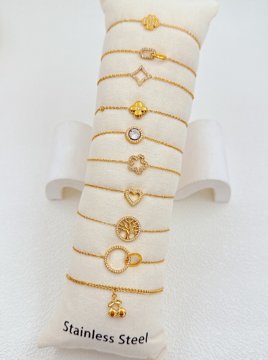 Wholesaler Ella Ella - SET OF 10 STAINLESS STEEL BRACELETS ON CUSHION