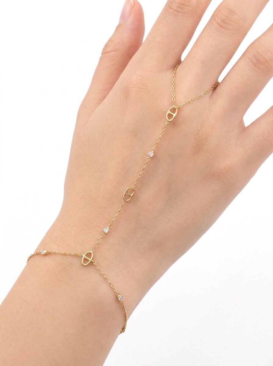 Mayorista Ella Ella - PULSERA DE CADENA DE MANO EN ACERO INOXIDABLE