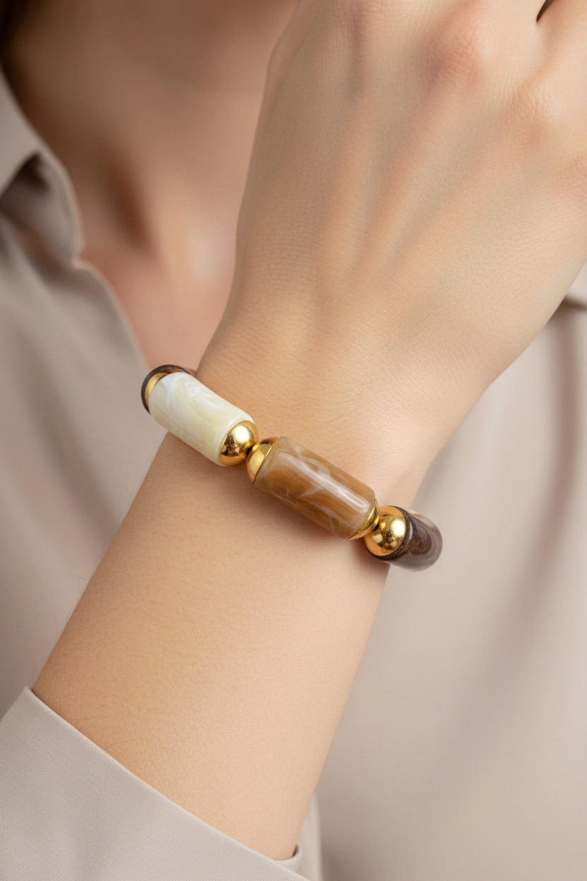 Grossista Ella Ella - BRACCIALE ESTENSIBILE IN RESINA E ACCIAIO INOX