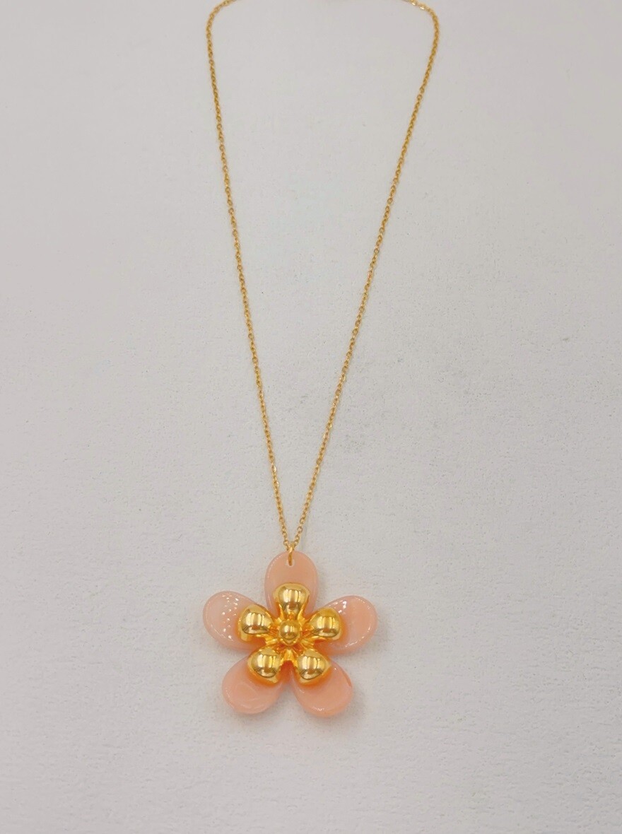 Mayorista Ella Ella - COLLAR DE FLOR DE ACERO INOXIDABLE