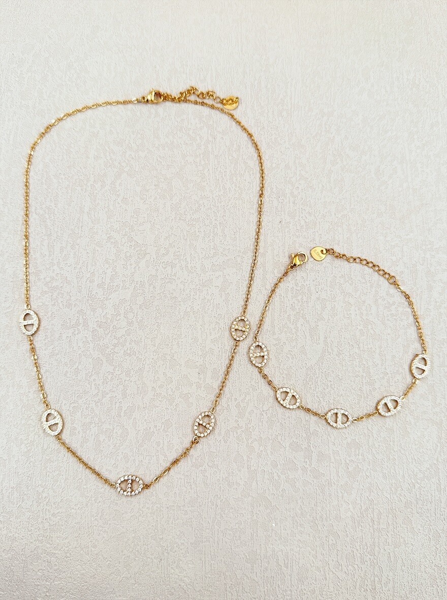 Mayorista Ella Ella - CONJUNTO DE JOYAS DE ACERO INOXIDABLE