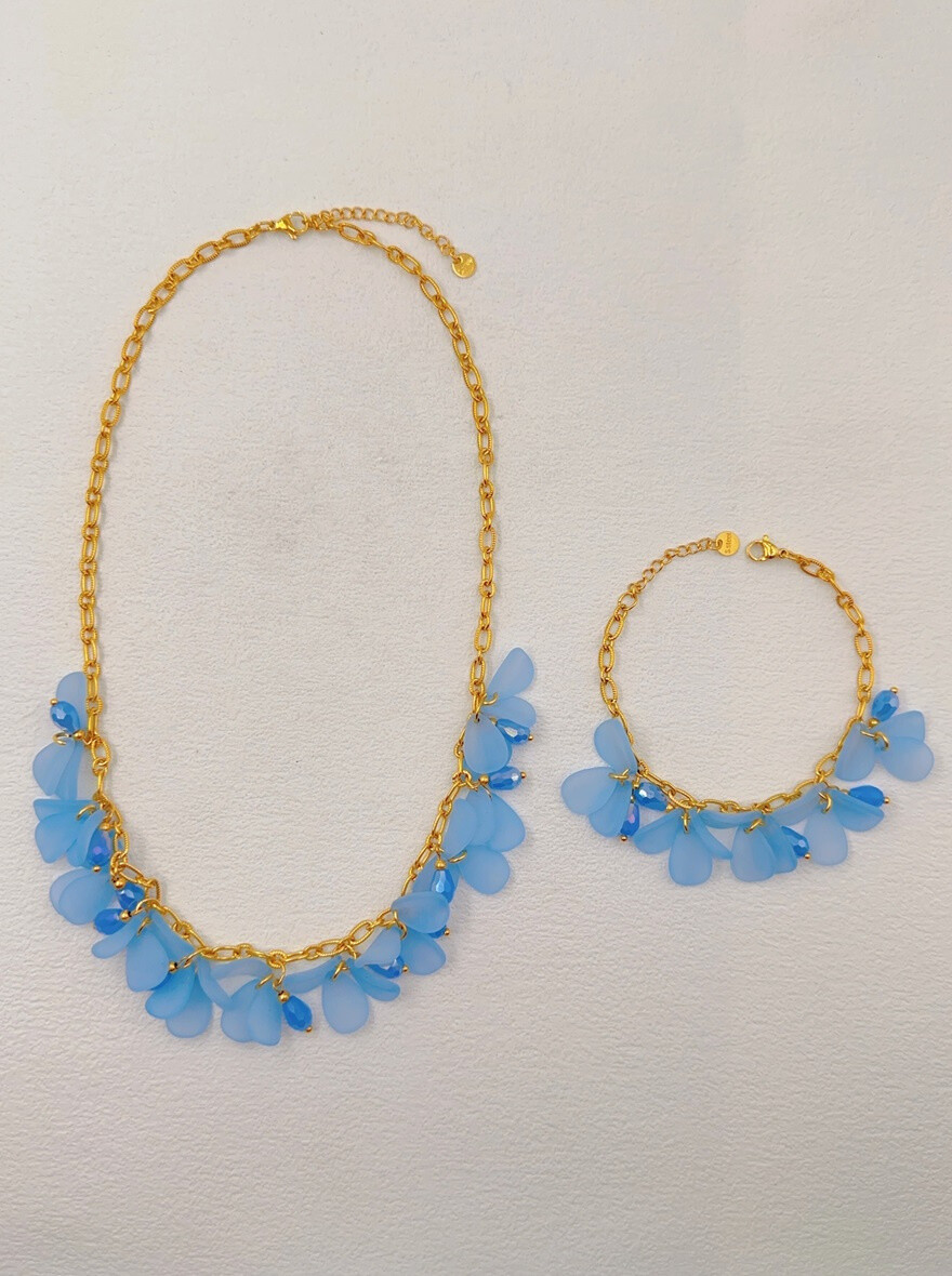 Grossiste Ella Ella - PARURE DE BIJOUX EN ACIER INOXYDABLE : COLLIER + BRACELET