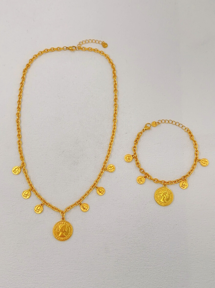 Großhändler Ella Ella - EDELSTAHL-SCHMUCKSET: HALSKETTE + ARMBAND